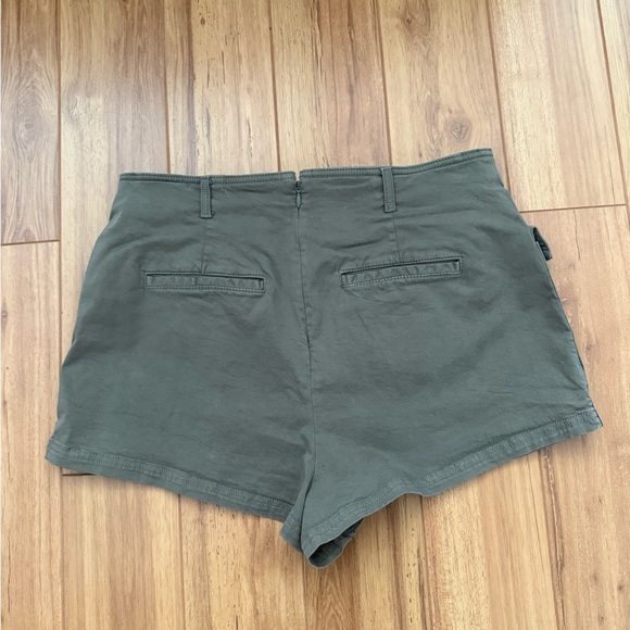 Anthropologie Washed Utility Shorts in Olive - Picture 4 of 7
